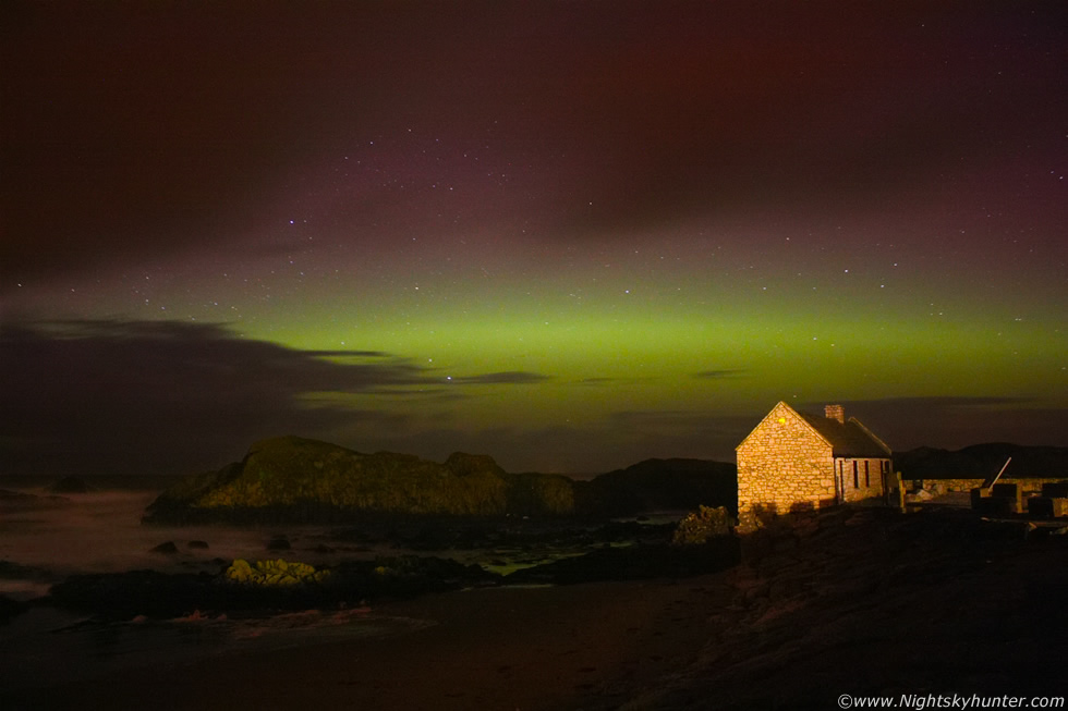 Aurora Borealis, Ballintoy Harbour, Antrim Coast, N. Ireland