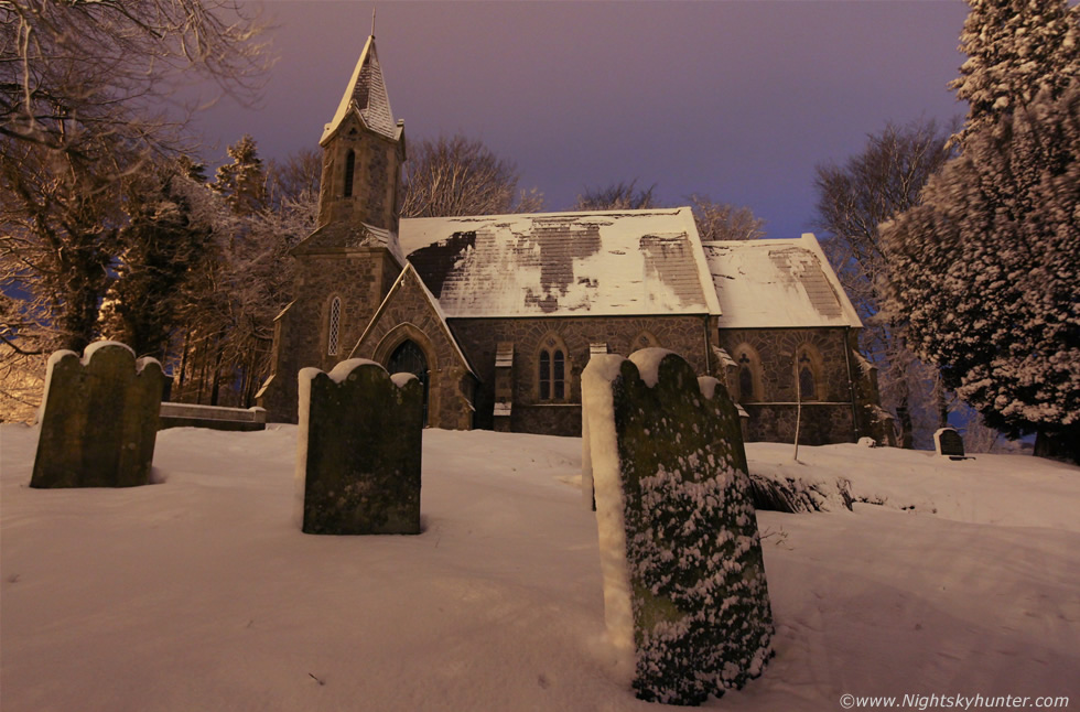 Swatragh Church In Moonlit Snow