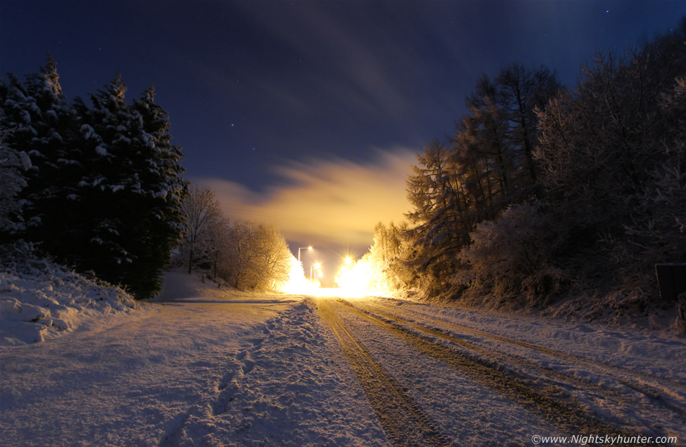 Coleraine Road Night Snow