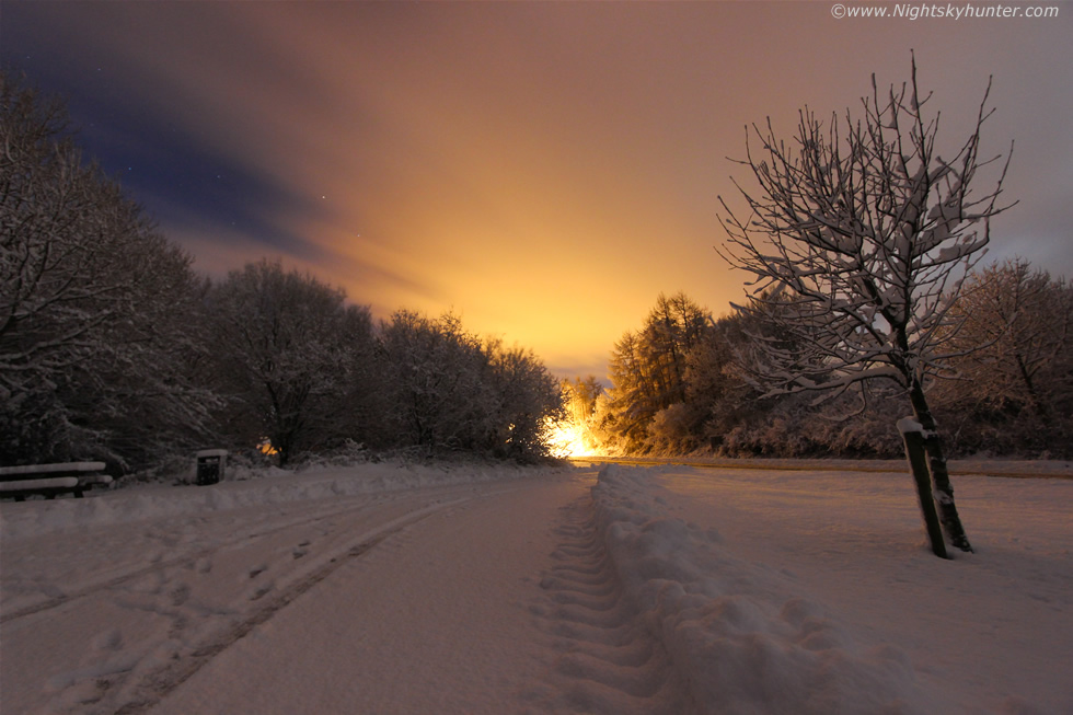 Coleraine Road Night Snow