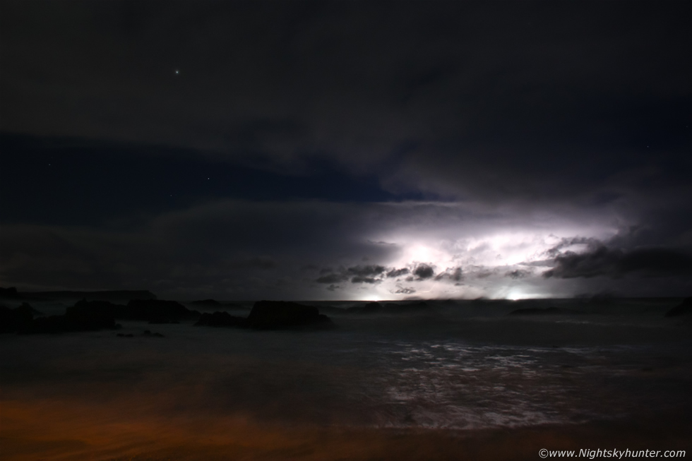 Ballintoy Harbour Ocean Lightning