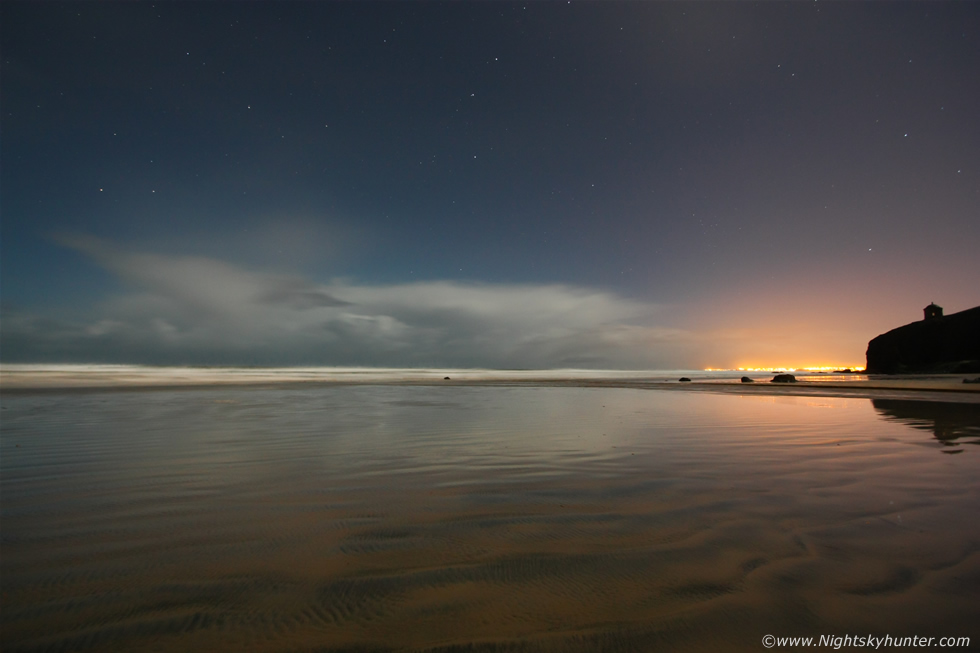 Downhill Beach Moonlit Storm